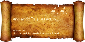 Andaházy Aladin névjegykártya